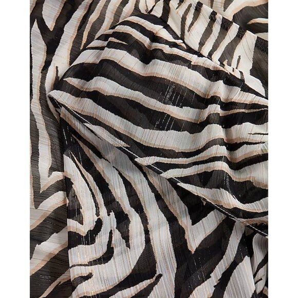 Express Rachel Zoe Collaboration Zebra Print One Shoulder Ruffle Mini Dress XS - Picture 4 of 6